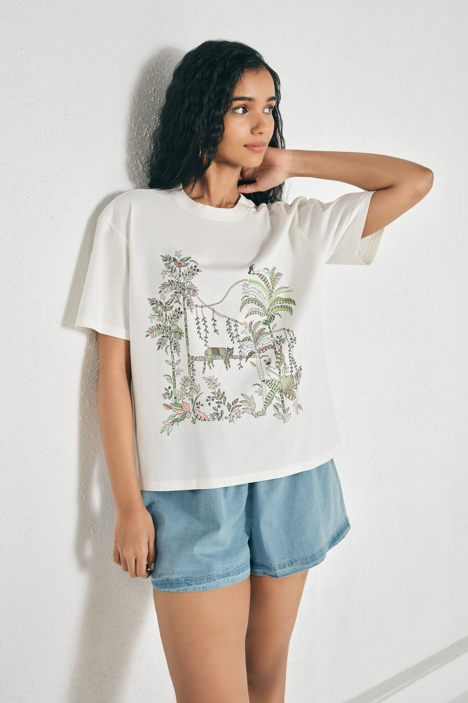Enchanting Forest Off-White Tee, White, image 2